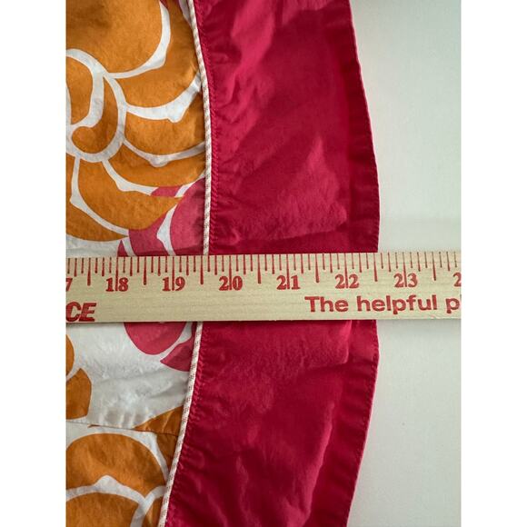LL Bean Seashell Print Full Mini Skirt Sz 12 100% Cotton Bright Pink‎ & Orange - Picture 7 of 9